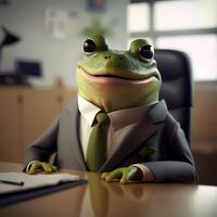 frog businessman illustration photo