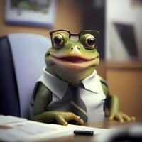 frog businessman illustration photo