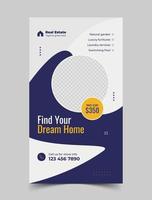 Real estate social media post instagram and facebook story template vector