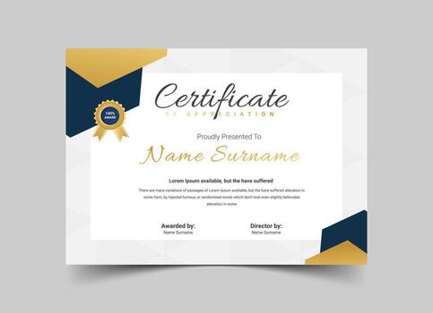 Clean and Minimal Certificate Template vector