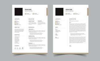 Resume and Cover Letter, Minimalist resume cv template vector