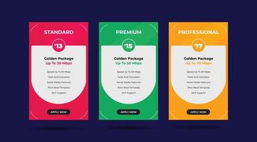 Colorful Pricing Table Design Templates for Websites and Applications, Vector Pricing table, infographic design