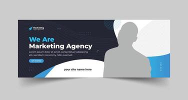 Digital business marketing social media facebook cover, web banner template vector