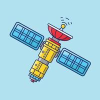 volador espacio satélite dibujos animados vector ilustración, satélite en espacio dibujos animados vector icono ilustración, plano artificial satélite tecnología, satélite vector