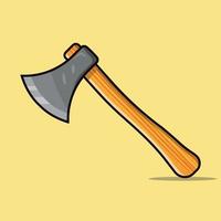 Cartoon Vector Of An Axe With A Wooden Handle, Vector Axe Stock Illustrations, Axe Flat Vector Illustrations, Wooden Axe Vector