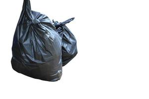 black garbage bag  isolated on white background and clipping path photo