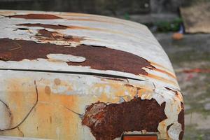 metal rust texture on old car photo