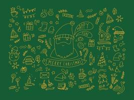 Merry Christmas. vector illustration of Christmas icons doodle