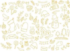 Merry Christmas. vector illustration of Christmas icons doodle