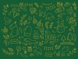 Merry Christmas. vector illustration of Christmas icons doodle