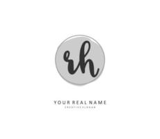 R H RH Initial letter handwriting and  signature logo. A concept handwriting initial logo with template element. vector