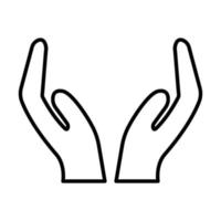 Cupped hands icon vector for graphic design, logo, website, social media, mobile app, ui illustration