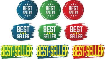 conjunto de mejor vendedor etiqueta en varios forma y colores. adecuado para negocio propósito vector