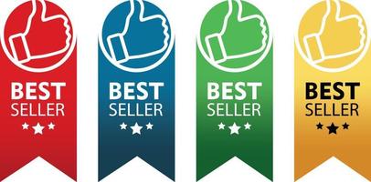 Set of Best Seller Label in various shape and colors. Suitable for business purpose vector