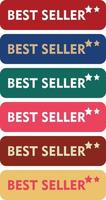 Set of Best Seller Label in various shape and colors. Suitable for business purpose vector