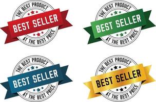 Set of Best Seller Label in various shape and colors. Suitable for business purpose vector