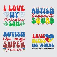retro autismo camiseta diseño diseño vector