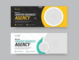 Modern Creative Business Agency marketing social media Facebook cover or web banner template. vector