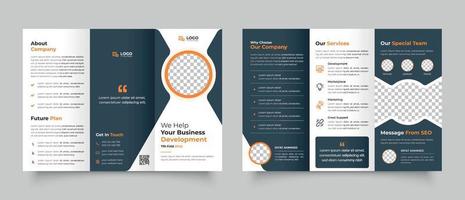 Corporate business trifold brochure design, company template, trifold brochure, annual, report, project report vector