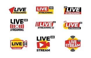 Live Streaming Badge for Broadcasting vector