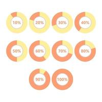 circular diagrama gráfico o cargando proceso icono con porcentaje, vector ilustración