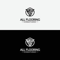 all flooring creatives AFC lettermark logo suitable for print and digital media vector