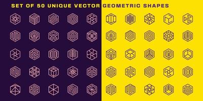 sus un conjunto de 50 único geométrico forma vectores cuales podría ser usado como logo marcas, marca identidad, o antecedentes para impresión y digital medios de comunicación