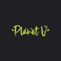 v plant shape logo vector