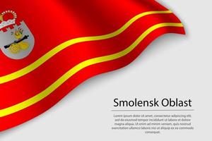 Wave flag of Smolensk Oblast is a region of Russia vector