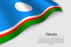 Wave flag of Yakutia is a region of Russia vector