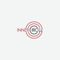 Inner circle text base logo concept minimal vector