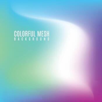 Abstract trendy colorful mesh gradient blurred background vector