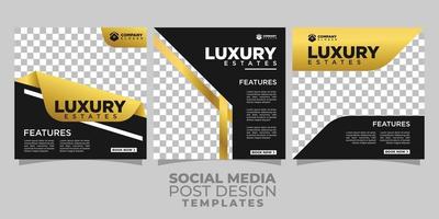 Real estate residence housing scheme social media post template vector