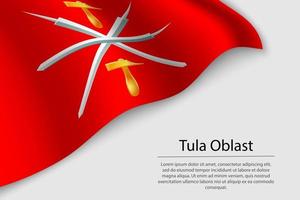 Wave flag of Tula Oblast is a region of Russia vector