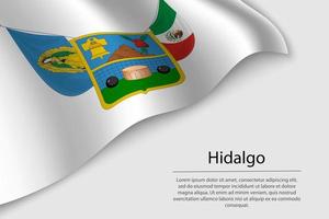 Wave flag of Hidalgo is a region of Mexico vector