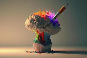 Creativity and creativity ideas of designers. Or brainstorm ideas with clever design ideas photo