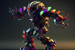 Dancing robot - this colorful robot is dancing to the generative AI music in its own head. 3D photo