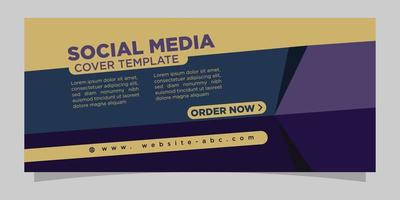 Horizontal social media cover with trendy colors and abstract style banner header vector