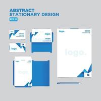 abstract geometric stationary minimal design for corporate and brand identity consisting business card letter head envelope and file folder vector