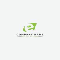 letter e with leaf vegan logo concept lettermark vector