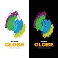 colorful globe abstract logo concept vector