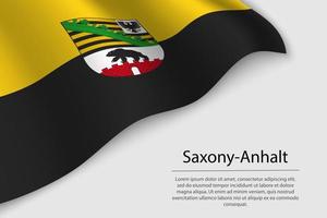 Wave flag of Saxony-Anhalt is a state of Germany. Banner or ribb vector