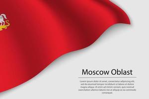 Wave flag of Moscow Oblast is a region of Russia vector