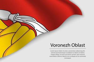Wave flag of Voronezh Oblast is a region of Russia vector