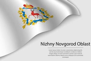 Wave flag of Nizhny Novgorod Oblast is a region of Russia vector
