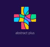 Modern abstract plus logo icon. Unique design color transitions. Colorful health plus logo template. vector. vector