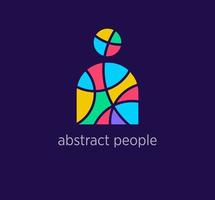 Modern abstract people logo icon. Unique design color transitions. Colorful user logo template. vector