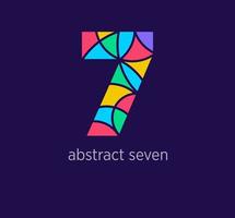 logo15seriesModern abstract numeral seven logo icon. Unique design color transitions. Colorful 7 number template. vector