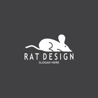 Rat Black Silhouette  Logo Vector Illustration