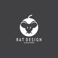 Rat Black Silhouette  Logo Vector Illustration